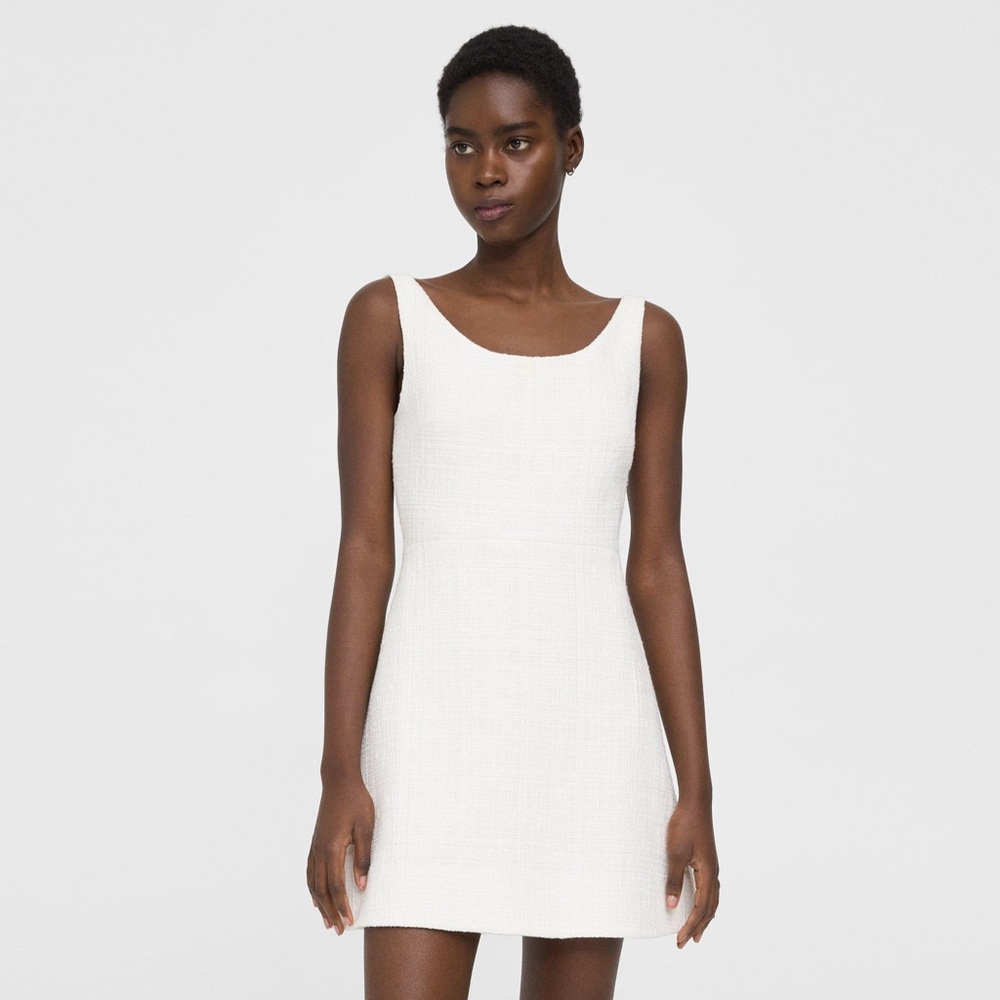 White tweed theory dress